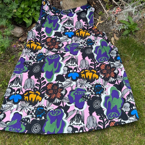 Colorful cotton Merimekko sleeveless dress, size large, - Picture 6 of 7